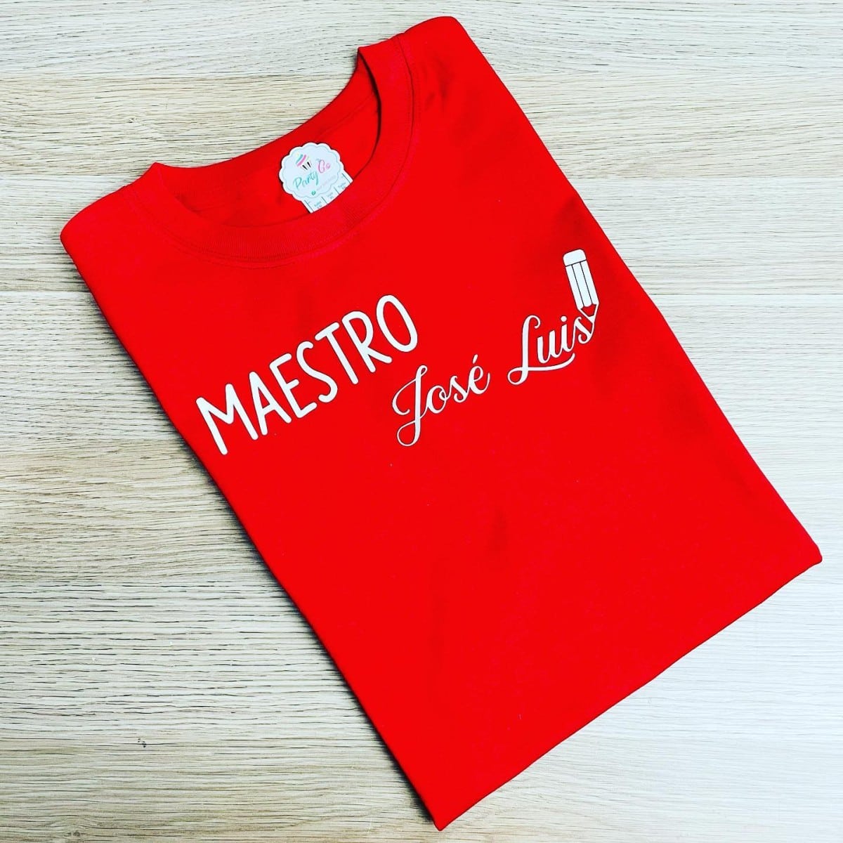 Playera para maestro con nombre personalizado PartyGO